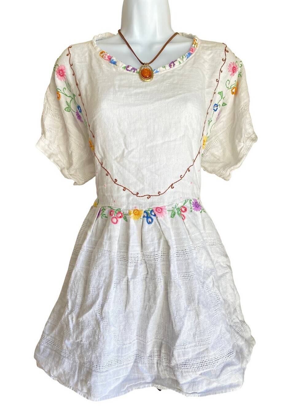 Vintage Dreamboat Annie Plus 1X Embroidered Cotton Peasant Blouse Cottagecore